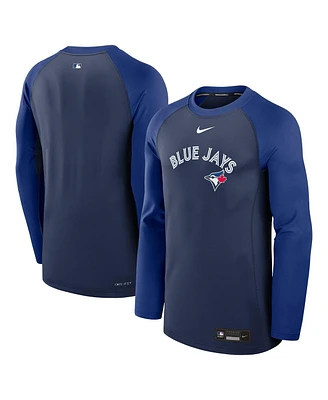 Nike Men's Navy/Royal Toronto Blue Jays Authentic Collection Game Time Raglan Performance Long Sleeve T-Shirt