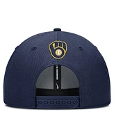 Nike Men's Navy Milwaukee Brewers Rise Gaberdine Adjustable Hat