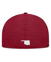 Nike Men's White/Crimson Oklahoma Sooners On-Field Dugout True Performance Fitted Hat