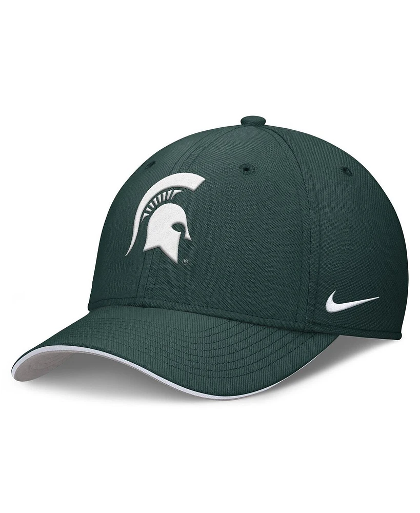 Nike Men's Green Michigan State Spartans 2025 Dugout Coaches Rise Swoosh Performance Flex Hat