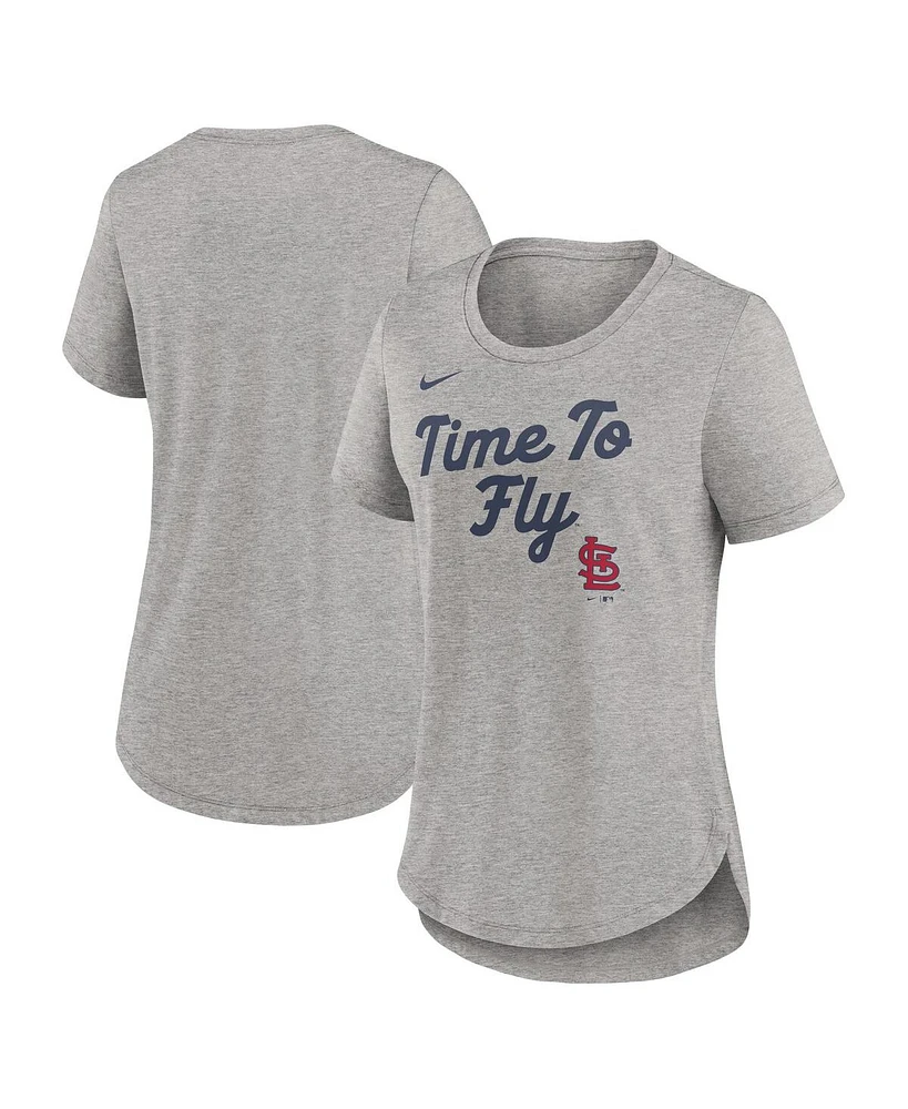 Nike Women's Heather Gray St. Louis Cardinals Script Tri-Blend T-Shirt