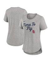 Nike Women's Heather Gray St. Louis Cardinals Script Tri-Blend T-Shirt
