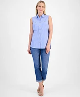 Nautica Jeans Women's Newport Cotton Sleeveless Shirt