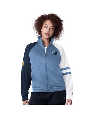 Starter Women's Light Blue Memphis Grizzlies Line Up Dolman Raglan Full-Zip Track Jacket