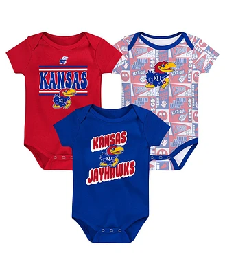 Outerstuff Newborn Royal Kansas Jayhawks Sunday Comics Bodysuit Set 3-Pack