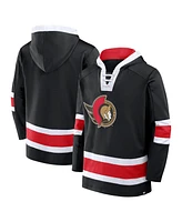 Fanatics Men's Black Ottawa Senators Inside Line Fleece Pullover Hoodie
