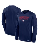 Fanatics Men's Navy Columbus Blue Jackets Authentic Pro Rink Tech Long Sleeve T-Shirt