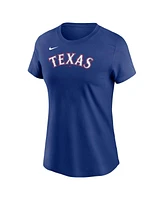 Nike Women's Royal Texas Rangers Wordmark T-Shirt