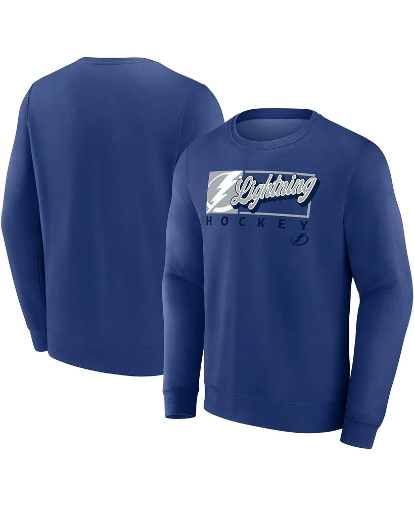 Fanatics Men's Blue Tampa Bay Lightning Focus Fleece Pullover Sweatshirt