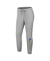 Wear by Erin Andrews Women's Heather Gray St. Louis Blues Knit Long Sleeve Tri-Blend T-Shirt, Pants and Sleep Set