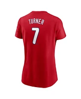 Nike Women's Trea Turner Red Philadelphia Phillies Fuse Name Number T-Shirt