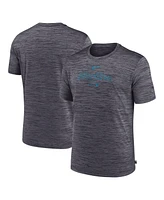 Nike Men's Charcoal Miami Marlins Authentic Collection Velocity Performance Practice T-Shirt