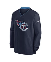Nike Men's Navy Tennessee Titans 2023/24 Sideline Repel V-neck Long Sleeve Pullover Windshirt