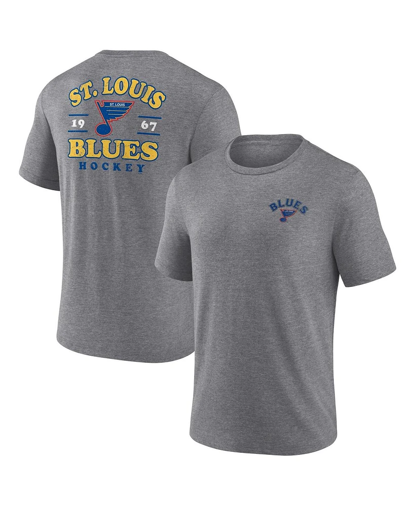 Fanatics Men's Heather Gray St. Louis Blues Winger Tri-Blend T-Shirt