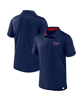 Fanatics Men's Navy Washington Capitals Authentic Pro Jacquard Polo Shirt