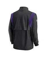 Men's Nike Black Minnesota Vikings Sideline Coach Chevron Lockup Quarter-Zip Long Sleeve Top
