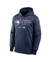 Nike Men's Navy Toronto Blue Jays Authentic Collection Logo Stack Performance Pullover Hoodie