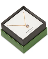 Kate Spade New York Gold-Tone Cubic Zirconia Pendant Necklace, 16" + 3" extender