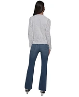 Karl Lagerfeld Paris Women's Bow-Stitch Crewneck Cardigan