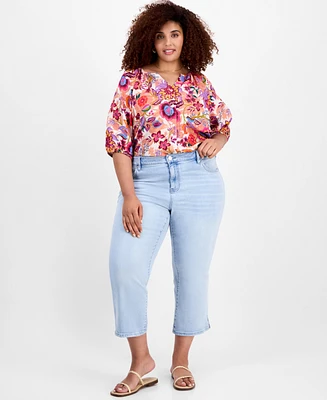 Liverpool Los Angeles Trendy Plus Slit-Hem Kick Flare Jeans