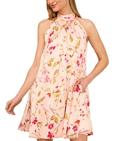 CeCe Women's Printed Satin Trapeze Mini Dress