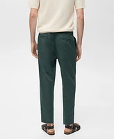 Mango Men's Slim-Fit Linen-Blend Drawstring Pants