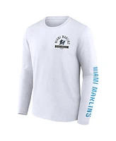 Fanatics Men's White Miami Marlins Press Box Long Sleeve T-Shirt