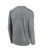 Nike Men's Heather Gray Cleveland Guardians Club Arched Legend Performance Long Sleeve T-Shirt