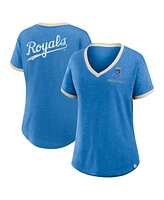Fanatics Women's Royal Kansas City Royals Binge Worthy Stadium Slub V-Neck T-Shirt