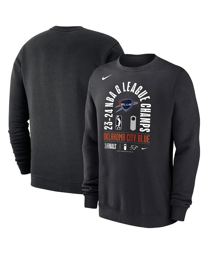 Nike Men's Black Oklahoma City Blue 2024 Nba G-League Champions Fleece Crewneck Pullover Sweatshirt