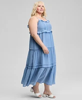 And Now This Trendy Plus Ruffle-Trim Maxi Dress, Exclusively at Macy's