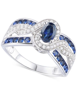 Emerald (3/8 ct. t.w.) & Diamond (1/4 ct. t.w.) Multirow Swirl Ring in 14k Gold (Also in Ruby & Sapphire)