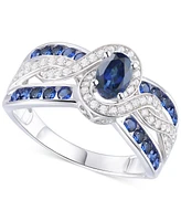 Emerald (3/8 ct. t.w.) & Diamond (1/4 ct. t.w.) Multirow Swirl Ring in 14k Gold (Also in Ruby & Sapphire)