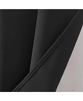 Kate Aurora 1 Piece Black Room Darkening Grommet Top Window Curtain Panel