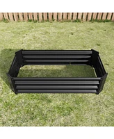 Metal Raised Garden Bed, Rectangle Raised Planter 4×2×1ft for Flowers Plants, Vegetables Herb Veezyo
