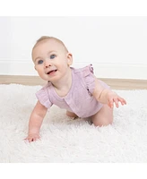The Peanutshell Baby Girls Rompers - Lilac Stars, 2 Pack