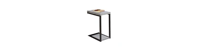 Industrial Snack Table with Faux Cement Design and Sturdy Frame