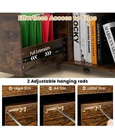 3-Drawer File Cabinet with Adjustable Shelf and Wheels for Letter