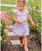 Bits & Bows Girls Heart Purse in Lavender Seersucker