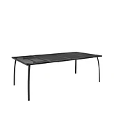 in Rectangle Metal Patio Outdoor Dining Table