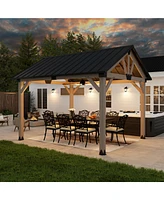 Mondawe 10 x 12 ft. Wood Gazebo Cedar Framed Wooden Gazebo - Greenwich Serie