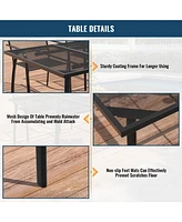 Black -Piece Metal Outdoor Patio Dining Set with Rectangle Table and Dining Chair