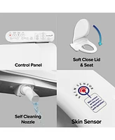 SmartBidet Sb-100C Electric Bidet Seat for Elongated Toilets with Control Panel