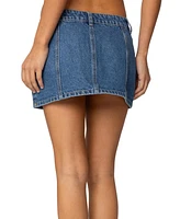 Edikted Women's Heart Pocket Denim Mini Skirt