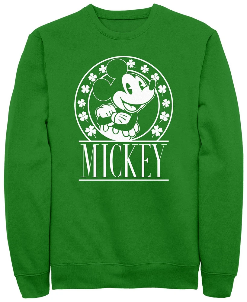 Mickey Classic Men's Lucky Crew Fleece Pullover Sweatshirt