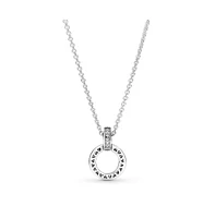 Pandora Sterling Silver Double Circle Pendant Necklace