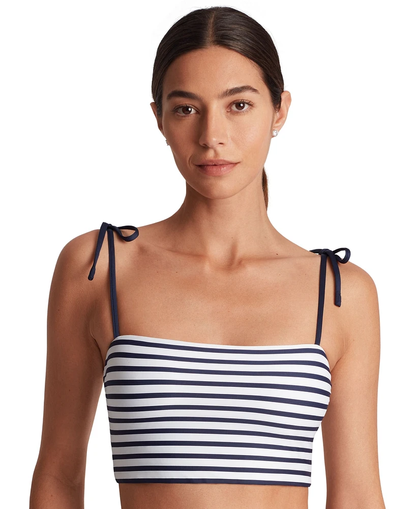 Lauren Ralph Women's Striped Tie-Strap Square-Neck Bralette