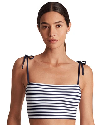 Lauren Ralph Women's Striped Tie-Strap Square-Neck Bralette