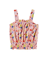 Andy & Evan Toddler Girls Toddler/Child Pink Fruit Print Tank and Shorts Set