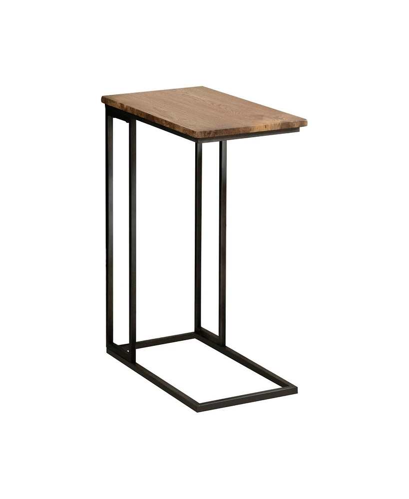 Modern C-Shaped Side End Table with 2 Usb Ports & 1 Charging Port for Convenience